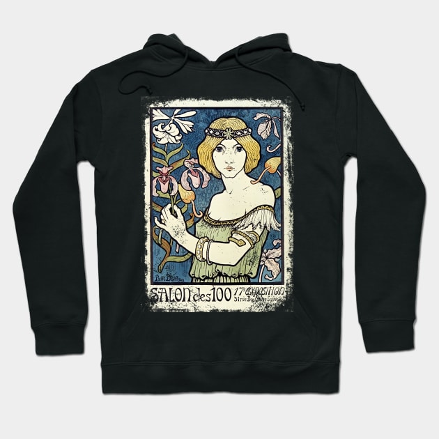 Art Nouveau - Paul Berthon Alphonse Mucha Vintage Fantasy Hoodie by AltrusianGrace